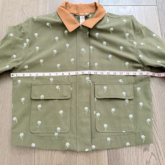 Anthropologie Dolan Left Coast Floral Embroidered Barn Jacket Green Medium - Picture 11 of 12